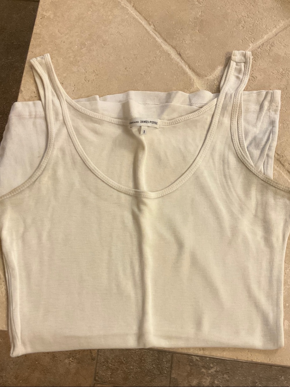 James Perse White Scoop Neck Tank Top